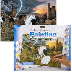 Royal & Langnickel Számozott kifestő készlet, akrilfesték+ecset, 29x39 cm - Futó lovak