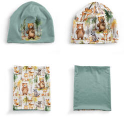 Takoy Panel szabásmintával M-es méret, funkcionális jersey - sapka és nyakmelegítő szett erdei állatok kalandjai