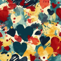 Takoy Anyag fürdőruhára és fitnesz ruházatra exkluzív absztrakt szívek Nina