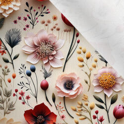 Takoy Matt anyag fürdőruhákhoz, fitnesz ruházathoz 3D-s virágok Selena