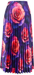 Takoy Panel szabásmintával pliszírozott félkörszoknyához, félmatt szaténból - varázslatos rózsák MAXI minta