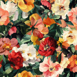 Takoy Műselyem, bársonyos fényű - virágokkal teli kert