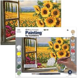 Royal & Langnickel Számozott kifestő készlet, akrilfesték+ecset, 29x39 cm - Napraforgók