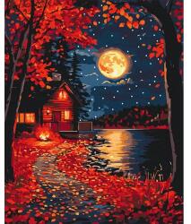 Brushme Számozott kifestő készlet, feszített vásznon, 40x50 cm - Vörös levelek