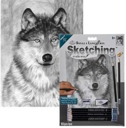 Royal & Langnickel Skiccrajz grafikai rajzkészlet eszközökkel, 22x30 cm - Farkas