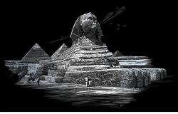 Royal & Langnickel Karckép gravírozó készlet karctűvel, 29x39 cm - Szfinx, ezüst