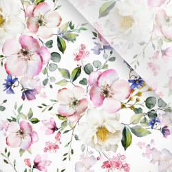 Takoy Enyhén elasztikus műselyem / silky anyag nyári virágok