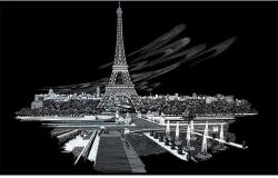 Royal & Langnickel Karckép gravírozó készlet karctűvel, 29x39 cm - Eiffel torony, ezüst