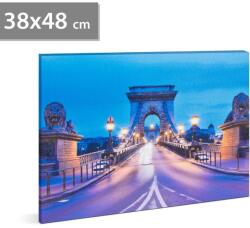 Family LED-es fali hangulatkép - "Lánchíd" - 2 x AA, 38 x 48 cm (GL689)