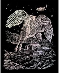 Royal & Langnickel Karckép gravírozó készlet karctűvel, 20x25 cm - Pegazus, holográf