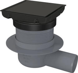 Deante Deante, pont alakú zuhanyfolyóka kétoldalas ráccsal 130x130 mm, matt fekete, DEA-KOS_N01D (KOS_N01D)