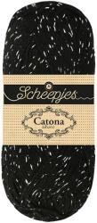 Scheepjes Catona Shine - 110 Jet Black - Ezüst - csillogós pamut fonal
