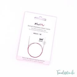 KnitPro csapágyas acél kábel 40cm-es körkötőtűhöz