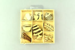 Family lézervágott fa forma - cukrászat (104x104 mm, 45 db)