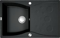 Laveo Molokin, 1 rekeszes gránit mosogató 800x500x195 mm hosszú csepegtetővel, fekete, LAV-SPO_711T (LAV-SPO_711T)