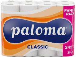 Paloma Toalettpapír, WC papír, 24 tekercs, 3 réteg, 82 lap, Paloma Classic - KARTON (HM_3838952030847_CT)