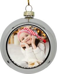  Fényképes karácsonyfadísz - gömb - Ezüst
