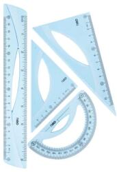 Deli Set geometrie 4 piese albastru transparent, DELI (DLEH12)