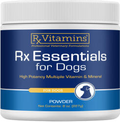 Rx Vitamins RX VITAMINS Essentials, multivitamine câini, pudră RX VITAMINS Essentials, XS-XL, multivitamine câini, flacon, 226.8g pudră