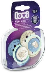 LOVI Set suzete din silicon pentru +18 luni Dynamic Night&Day 22/916BOY, 2 bucati, LOVI