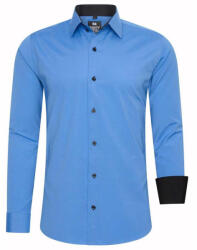 RUSTY NEAL cămașă bărbați R-44 cu mânecă lungă, slim fit Albastru 3XL
