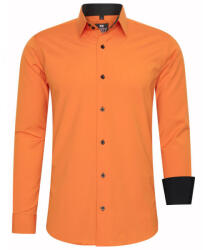 RUSTY NEAL cămașă bărbați R-44 cu mânecă lungă, slim fit Portocaliu L