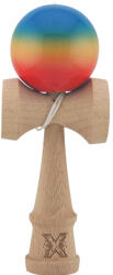 Flippy Kendama X Originala, Profesionala, Flippy, Super Sticky din Lemn, 18 cm, Gradient Rosu Galben Albastru (teo-162841)