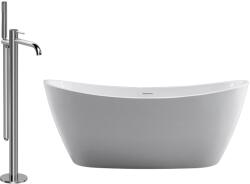 EWECA Set cada Elegance freestanding ovala, alba din acril, 170x80x68cm si baterie cada slimmer crom Eweca (CFR6520B1310600)