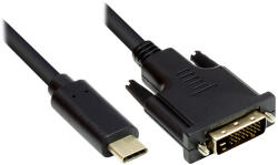 Alcasa GC-M0110 video átalakító kábel 2 M USB C-típus DVI-D Fekete (GC-M0110)