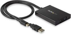 StarTech MDP2DVID2 video átalakító kábel 0, 358 M Mini DisplayPort + USB Type-A DVI-I Fekete (MDP2DVID2)