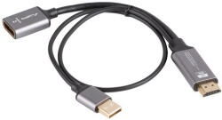 Lanberg AD-HD-DP-02 video átalakító kábel 0, 2 M HDMI A-típus (Standard) DisplayPort Ezüst (AD-HD-DP-02) - compzone