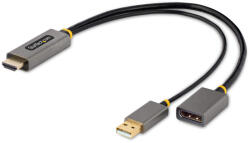 StarTech 128-HDMI-DISPLAYPORT video átalakító kábel 0, 3 M HDMI A-típus (Standard) Fekete, Szürke (128-HDMI-DISPLAYPORT)