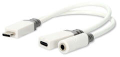Nedis CCBW64922WT01 video átalakító kábel 0, 1 M USB C-típus USB Type-C + 3.5mm Fehér (CCBW64922WT01) - compzone