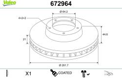 VALEO Disc frana VALEO COATED 672964 (672964)