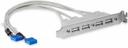 StarTech - 4 portos USB A-csatlakozós anya adapter - USBPLATE4 (USBPLATE4)