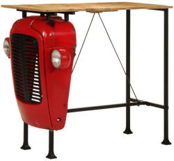 vidaXL piros és barna tömör mangófa traktor bárasztal 55x120x107 cm (4009368)