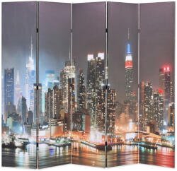 vidaXL Éjszakai New York mintás paraván 200 x 170 cm (245863)