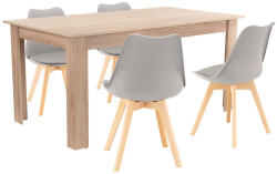Leziter Lola 4+1 étkező garnitúra szürke-sonoma tölgy (LOLYET160ST_DA232AG_4)