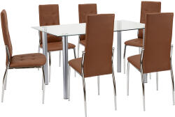 Leziter Lina 6+1 étkező garnitúra barna (LOLUA140W_DC-002-Brown_6)