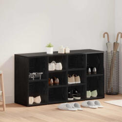 vidaXL Cipőpad polcokkal Egyéb Musta tammi 103 x 30 x 54.5 cm Faanyag (875160)