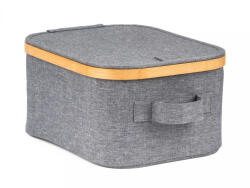  Tárolódoboz G21 24 x 30 x 15 cm, bambusz fedéllel, szürke (63555301) - valora