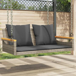 vidaXL szürke polyrattan hintapad párnákkal 109 x 62 x 40 cm (368147)