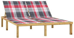vidaXL impregnált fenyőfa kétszemélyes napozóágy párnákkal (3065892)