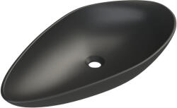 CeraStyle OLIVE - PULTRA ültethető - Top Counter - porcelán mosdó - MATT FEKETE - 60 x 35 cm (GVOC051H51W053)