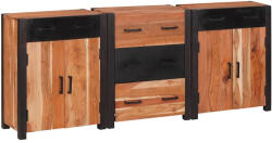 vidaXL Széf fiókkal 3 pcs Barna 165 x 30 x 75 cm Tömör akácfa (3321527)