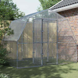 vidaXL ezüst horganyzott acél madárketrec ajtóval (3294912)