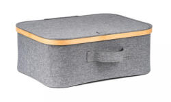 Tárolódoboz G21 40 x 30 x 15 cm, bambusz, fedéllel, szürke (6355530) - valora