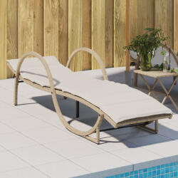 vidaXL bézs polyrattan napozóágy párnával 60 x 199 x 42 cm (368260)