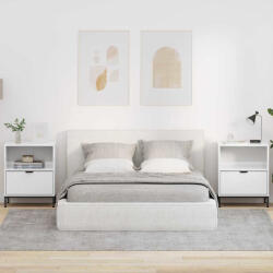 vidaXL Éjjeliszekrények 2 pcs Magasfényű fehér 49 x 36 x 61 cm Faanyag (883483)