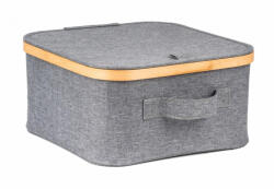  Tárolódoboz G21 30 x 30 x 15 cm, bambusz fedéllel, szürke (63555305) - valora